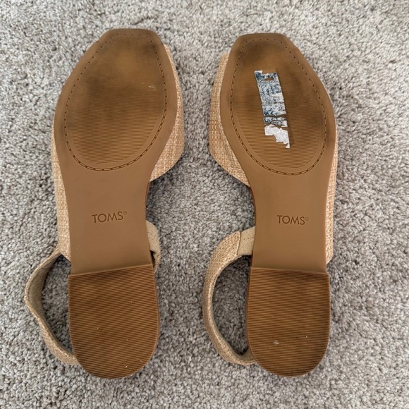 TOMS Briella Slingback Open Toe Sandals Size 9.5 Vacation Resort - Picture 4 of 7